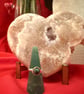 Wire-wrapped Silver-plated Moss Agate ring