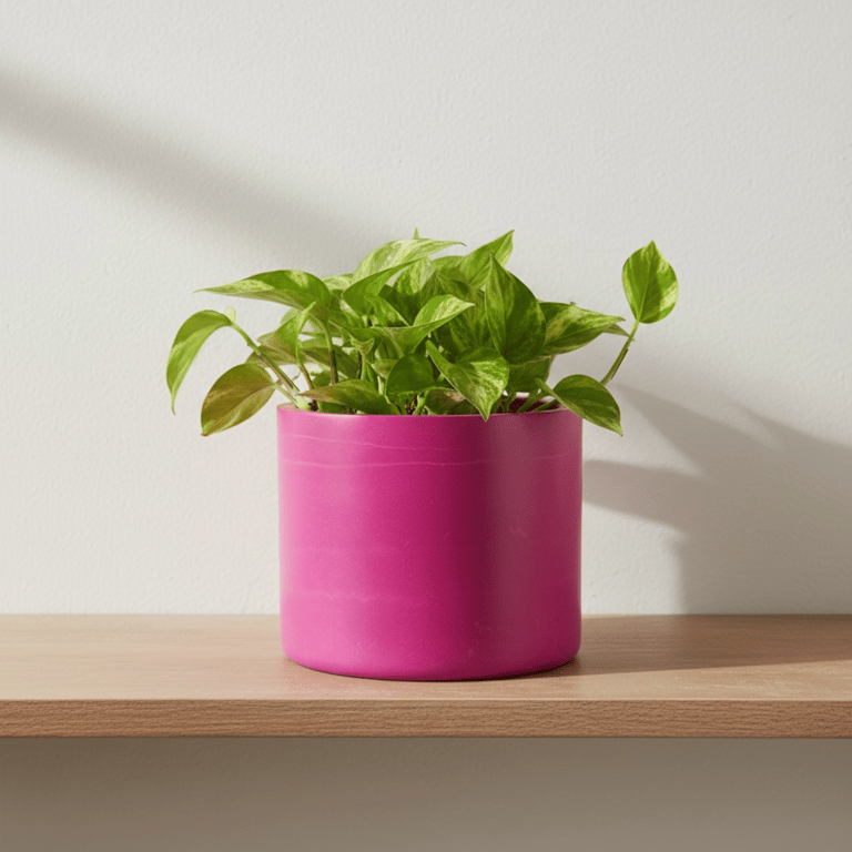 Vibrant Magenta 15cm Round Plant Pot  - Fuchsia Indoor Planter