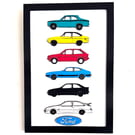 Ford's Fast Cars Wooden Wall Art 3D effect image