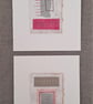 Colourful Combinations Grey Pink Handstitched Geometric Art Pictures - Image 4