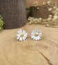Gold & Silver Large Daisy Stud Earrings