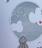 Christmas Wishes Card - Rabbit With Clouds - Stormy Blue - Image 5
