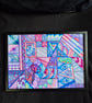 Original A4 Unframed Abstract Zentangle Art - Groovy