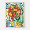 Mexican Chillis Art Print, Chillis Poster, Mexico Poster, Talavera Tiles