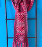 Chunky Crocheted Granny Square Scarf - Shades of Pink - Image 5