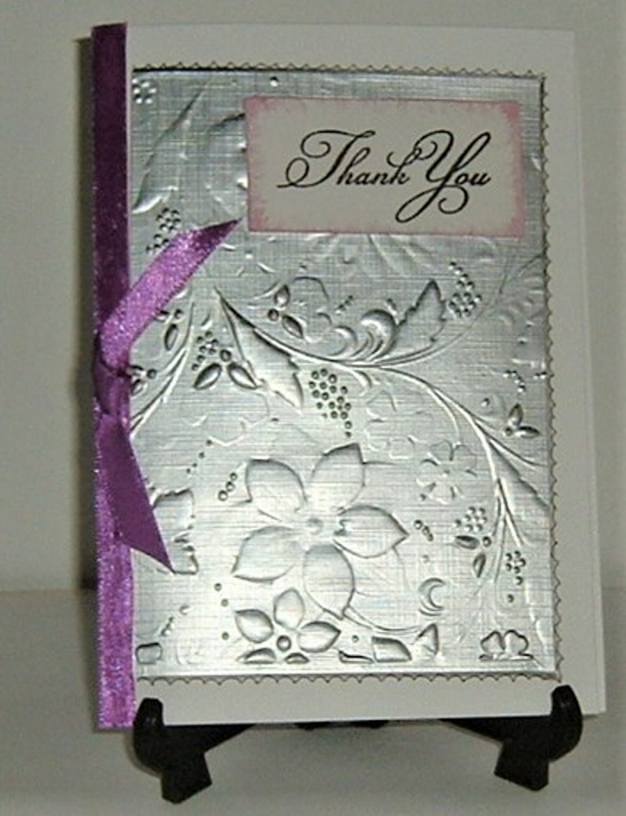 hand crafted Thank you card ( ref F 318)