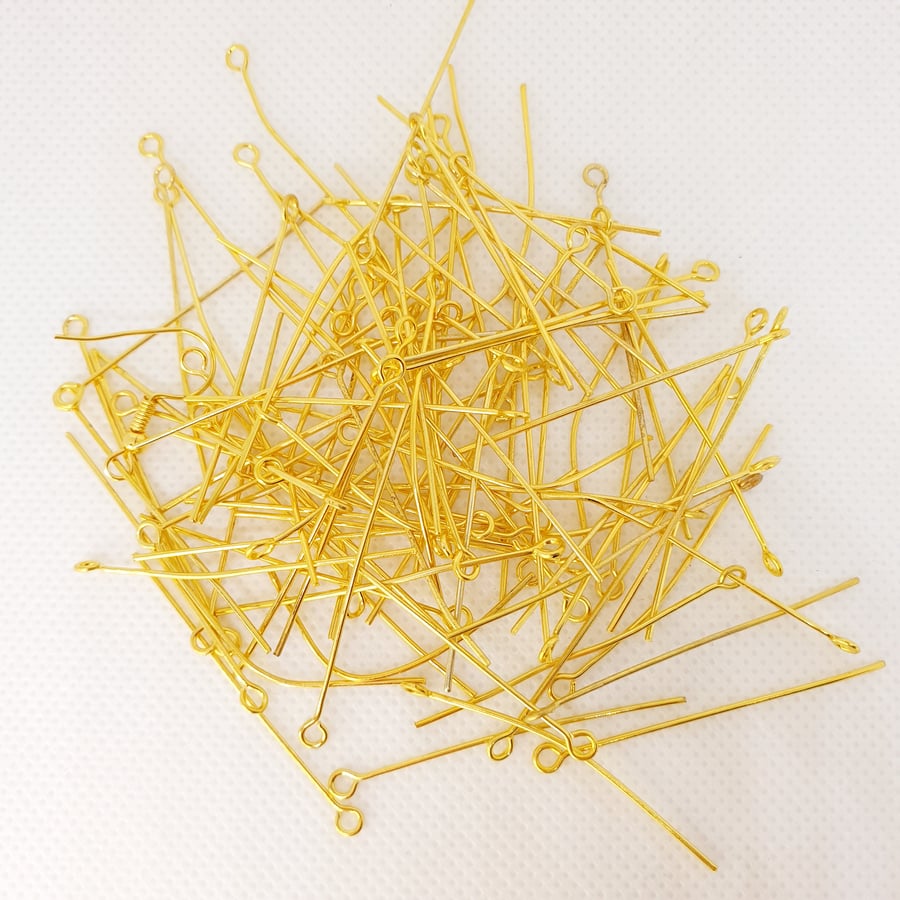 175 Pcs Eye Head Pin 40cm Gold Colour for DIY Jewellery Making Findings