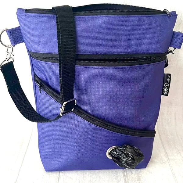 Dog walking bags mauve waterproof