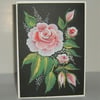 hand painted floral all occasions greetings card ( ref F 257)