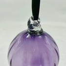 Plain Ribbed Baubles with Ribbon