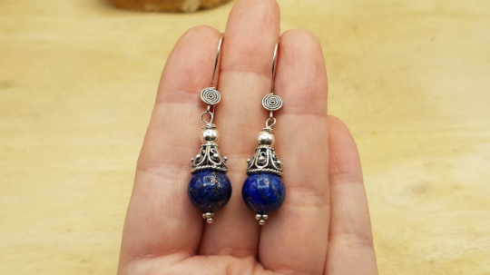 Lapis Lazuli cone earrings