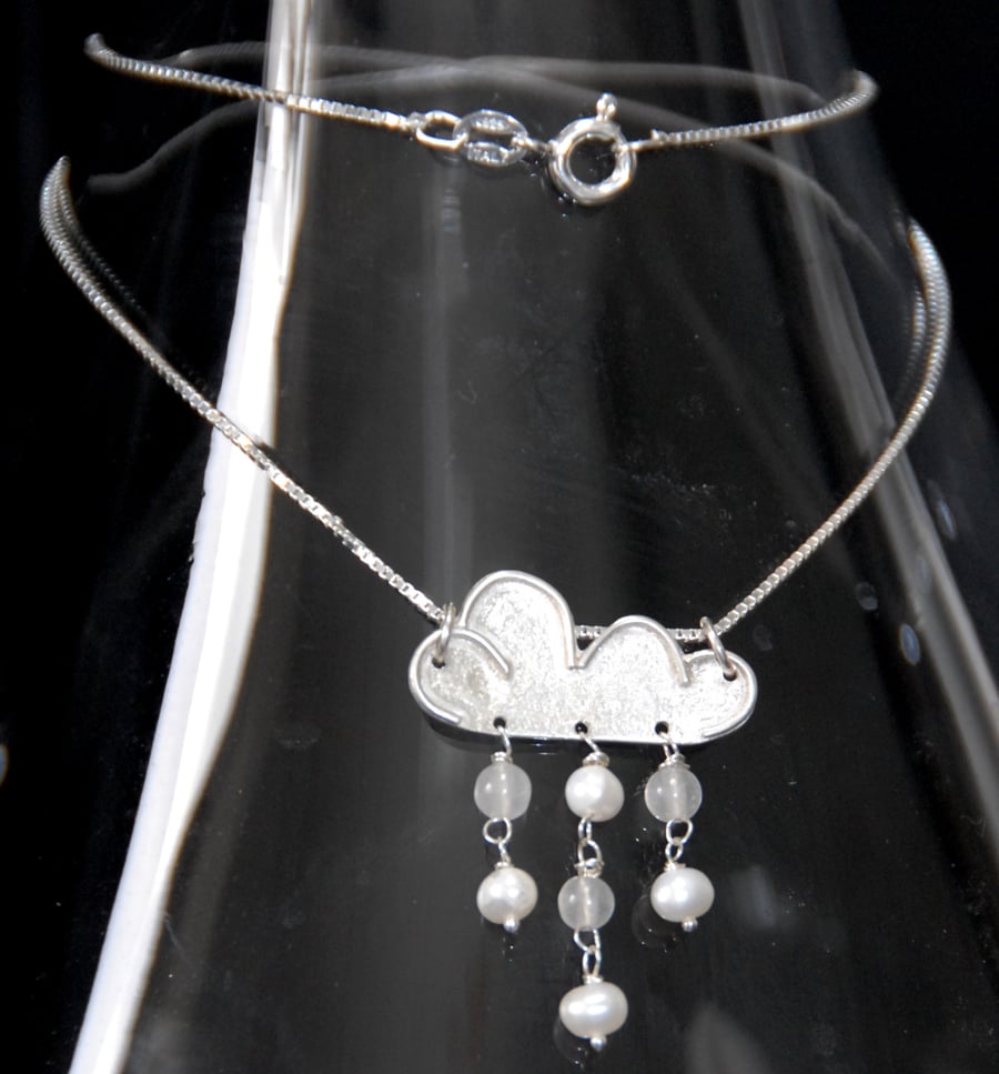 Sterling silver snow cloud pendant