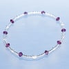 Dainty sterling silver bracelet with amethyst shimmer Swarovski bicones