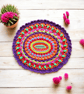 oval shaped colourful crochet mandala doily - Image 7