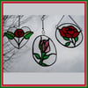 Rose Bud Medallion - Suncatcher Stained Glass