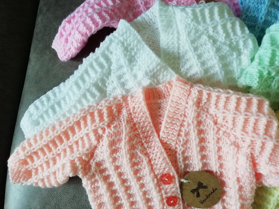 New Hand Knitted Baby Cardigan - NewBorn