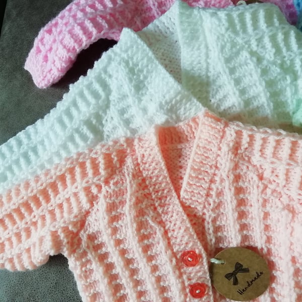 New Hand Knitted Baby Cardigan - NewBorn