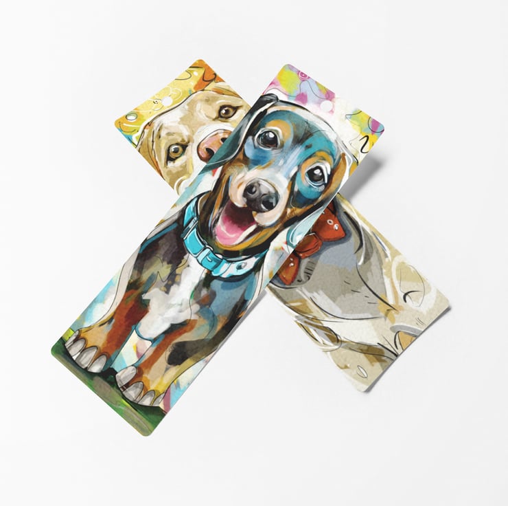 Dog Bookmarks Laminated Bookmark Cute Dog L... Folksy