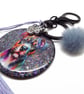 Rainbow Dog Bag Charm Keyring, Handmade with Resin and Charms - Image 2