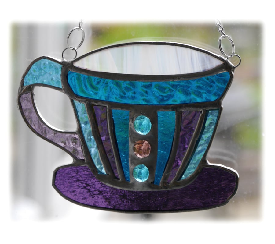 Teacup Stained Glass Suncatcher coffee cup mug 008