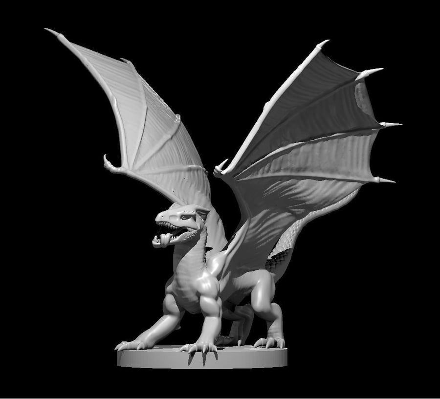 White Dragon Wyrmling - 3D Printed Resin DnD Pathfinder Figure Mini Miniature