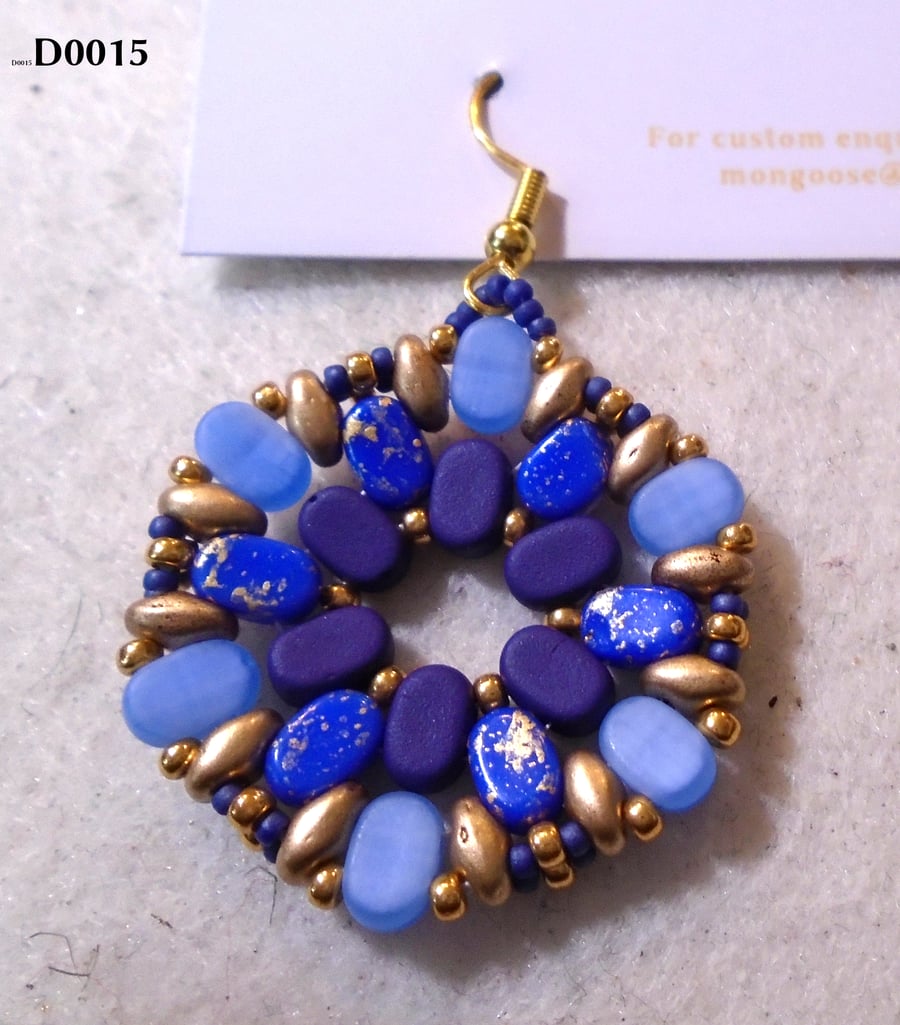 Hexagonal bead earrings (customisable)