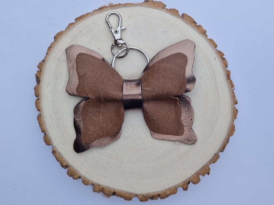 Leather Butterfly Bag Charm