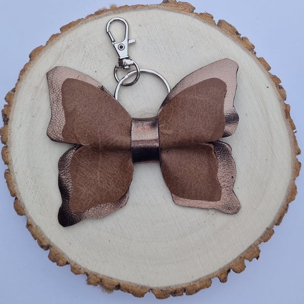 Leather Butterfly Bag Charm