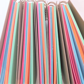 A6 Landscape Multi-coloured ruled junk journal - notebook