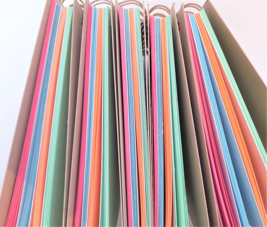A6 Landscape Multi-coloured ruled junk journal - notebook