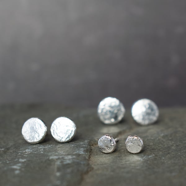 Silver DOT stud earrings gift set
