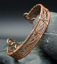 Double Cross Woven Copper Cuff Bracelet - Image 2