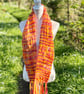 Tequila Sunrise Hand Woven Art Yarn Scarf - Image 6