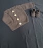 Handcrafted Grey Crochet Baby Cardigan & Booties Set