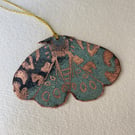 Engraved Patina Copper Moth