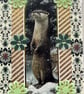 Otter Wildlife Animal - Hand Crafted Decoupage Greeting Card - Blank - 3220