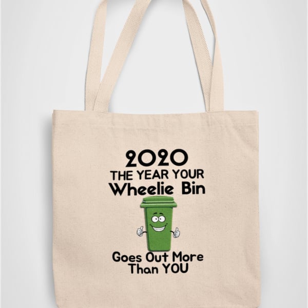 Corona 2020 Lockdown Tote Bag Hilarious Wheelie Bin Joke Isolation Stay At Home 