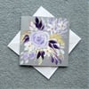 floral original art hand painted blank greetings card ( ref F 92 )