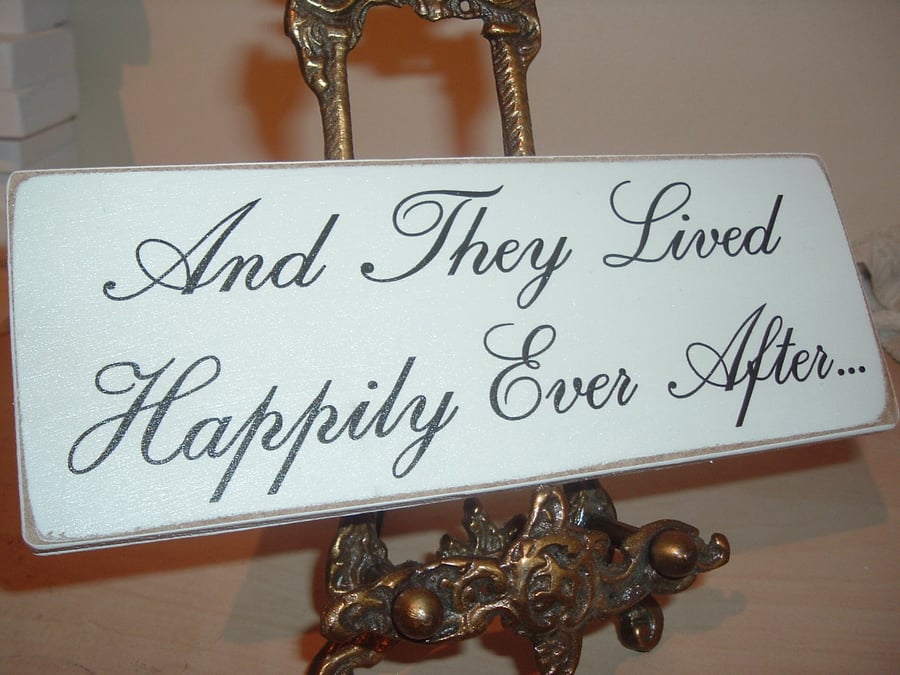and they lived happily ever after plaque-wedding