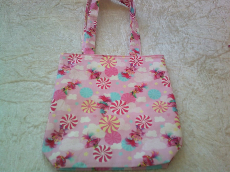 Trolls and Pinwheels Fabric Bag