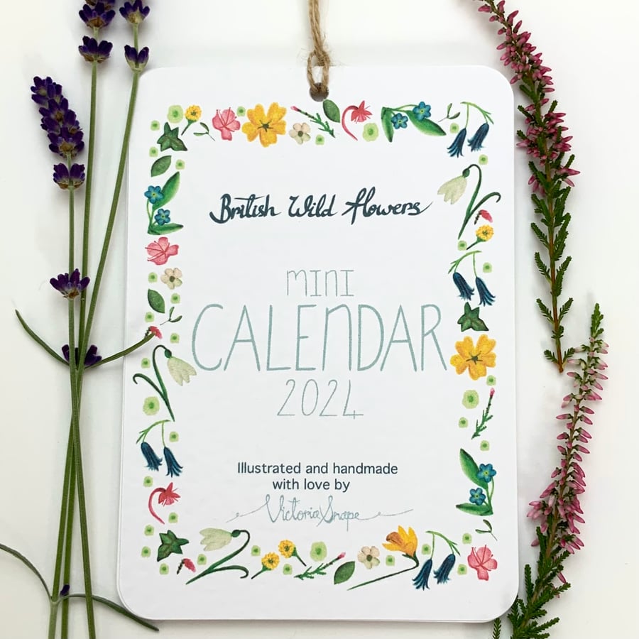 British wildflowers 2024 calendar Folksy
