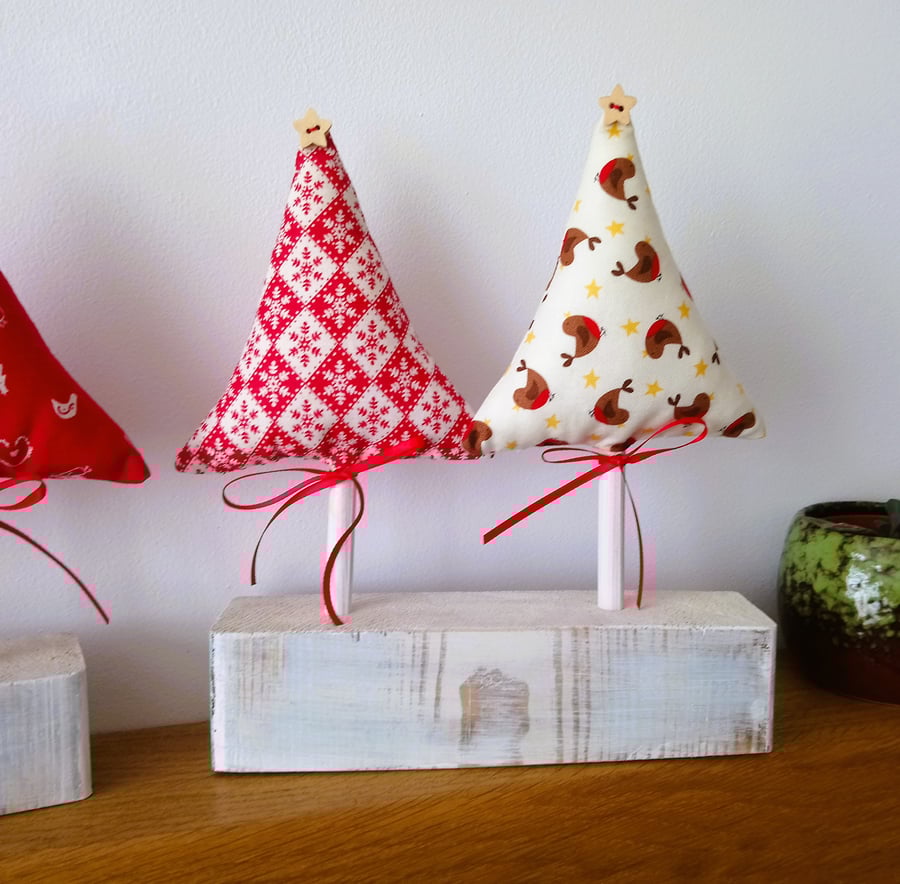 Rustic Christmas Tree Table Decorations (Double Trees)