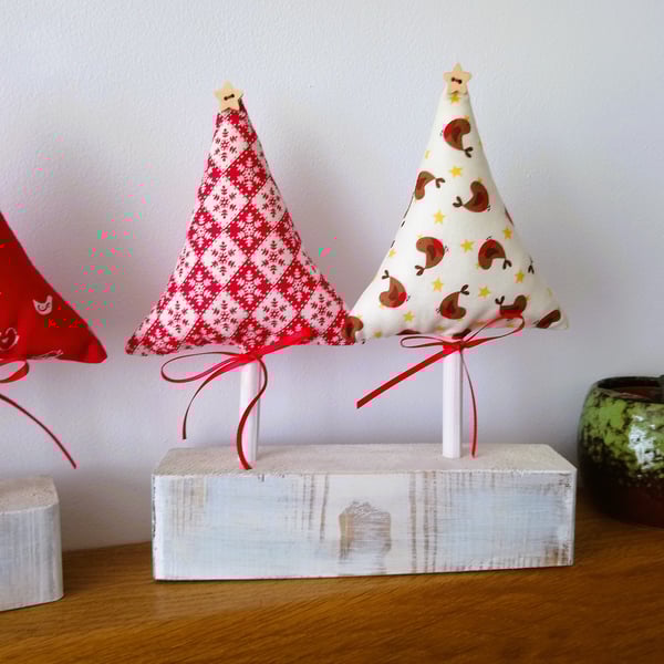Rustic Christmas Tree Table Decorations (Double Trees)