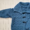 Textured baby cardigan with collar