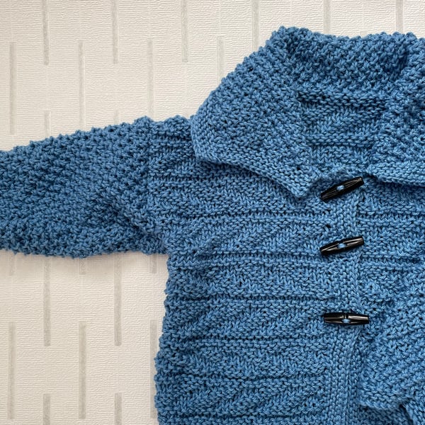 Textured baby cardigan with collar