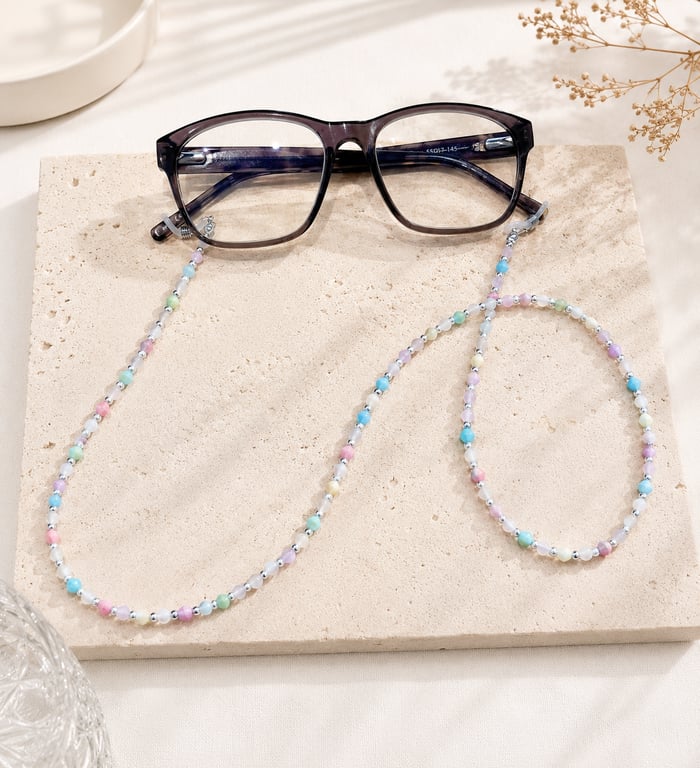 Handmade Pastel Crystal Glasses Chain,