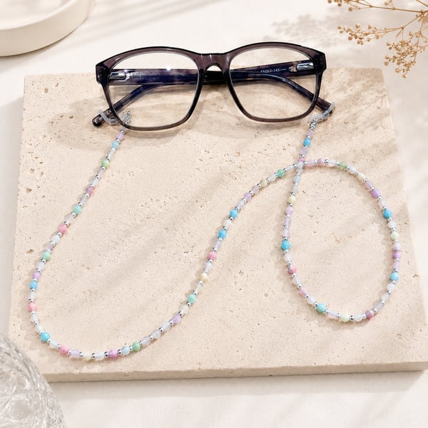 Handmade Pastel Crystal Glasses Chain,