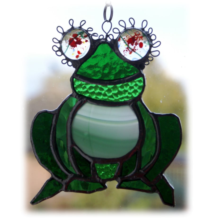 Frog Suncatcher Stained Glass Handmade 034