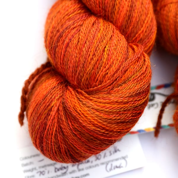 Pumpkin Patch - Silky baby alpaca laceweight yarn