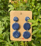 Bespoke Navy and Silver Sparkle Drop Earrings
